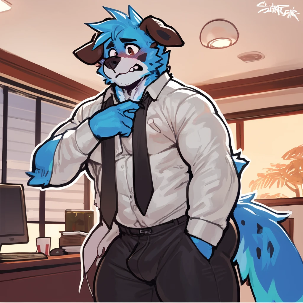 gay,Man with a,white backhoe,light blue white tiger pattern,long white tiger tail,yellow left eye,light blue right eye,blue eyebrows,Light blue hair,Long hair,nudity,Exposing,Sweating,Closing your eyes,serious expression,South Korea,bathroom toilet cubicle background,penis,white socks,sitting on the toilet,blow job,candid,quietly,doggo
