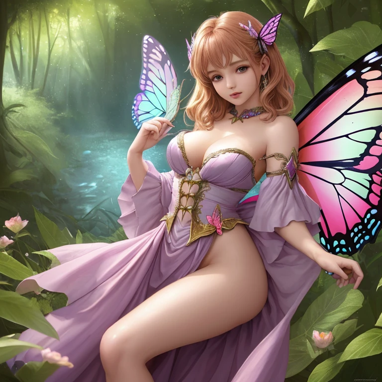 Make a picture where a beautiful fairy is bound and gagged, bound, she wearing a sheer skirt,gr3ysh33r