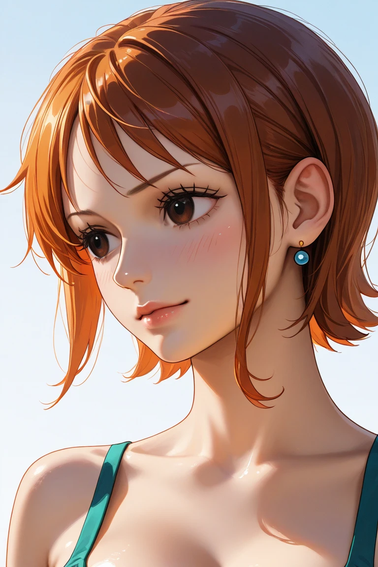 Nami from One Piece realistic anime style