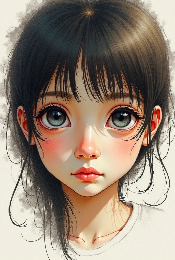 Agnes Cecile's 4-year-old girl from Eastern Asia，Luminous design，pastelcolor，Ink drops，Autumn lights