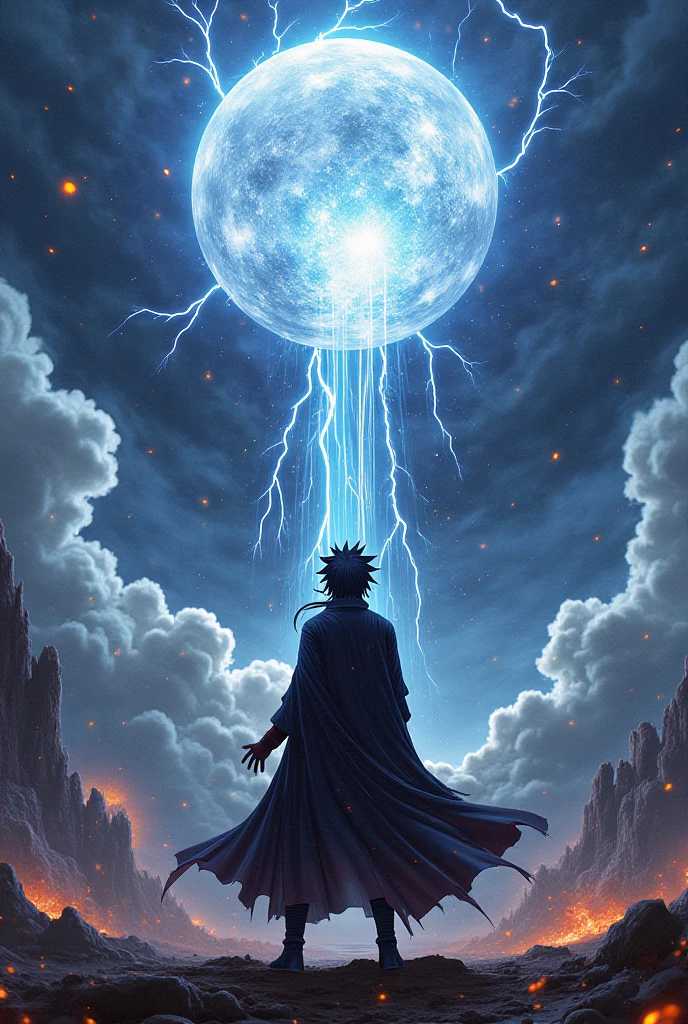 Madara Uchiha throwing a meteorite