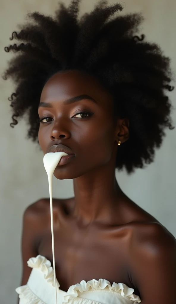 Black skin poor milk beautiful girl quadratic