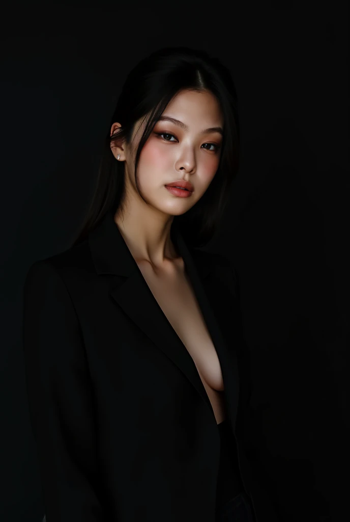 a woman in a white shirt and black panties, inspired by Hedi Xandt, shin hanga, generous cleavage open jacket, portrait sophie mudd, beutiful girl cyborg, girl in a suit, shiny silver, absolutely outstanding image, doctor, attractive and good looking, bust