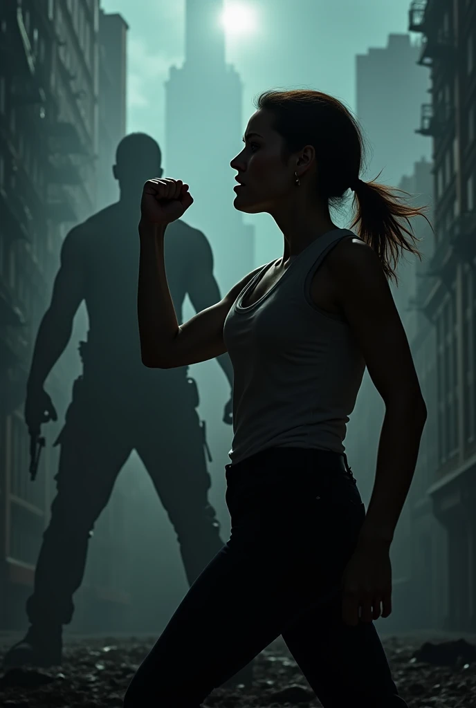 ((best quality)), ((4k)), ((highres)), ((masterpiece:1.2)). ((detailed)), ((ultra realistic)), ((intricate details)), ((full body picture)), ((character design sheet)), ((blank background)), ((standing in a blank background)), a full body shot of a bald female, bald woman, muscular woman, muscular arms, mucular legs, about 5'8 tall, about 25 years old, dressed in a tank top and black jeans pants, bulky