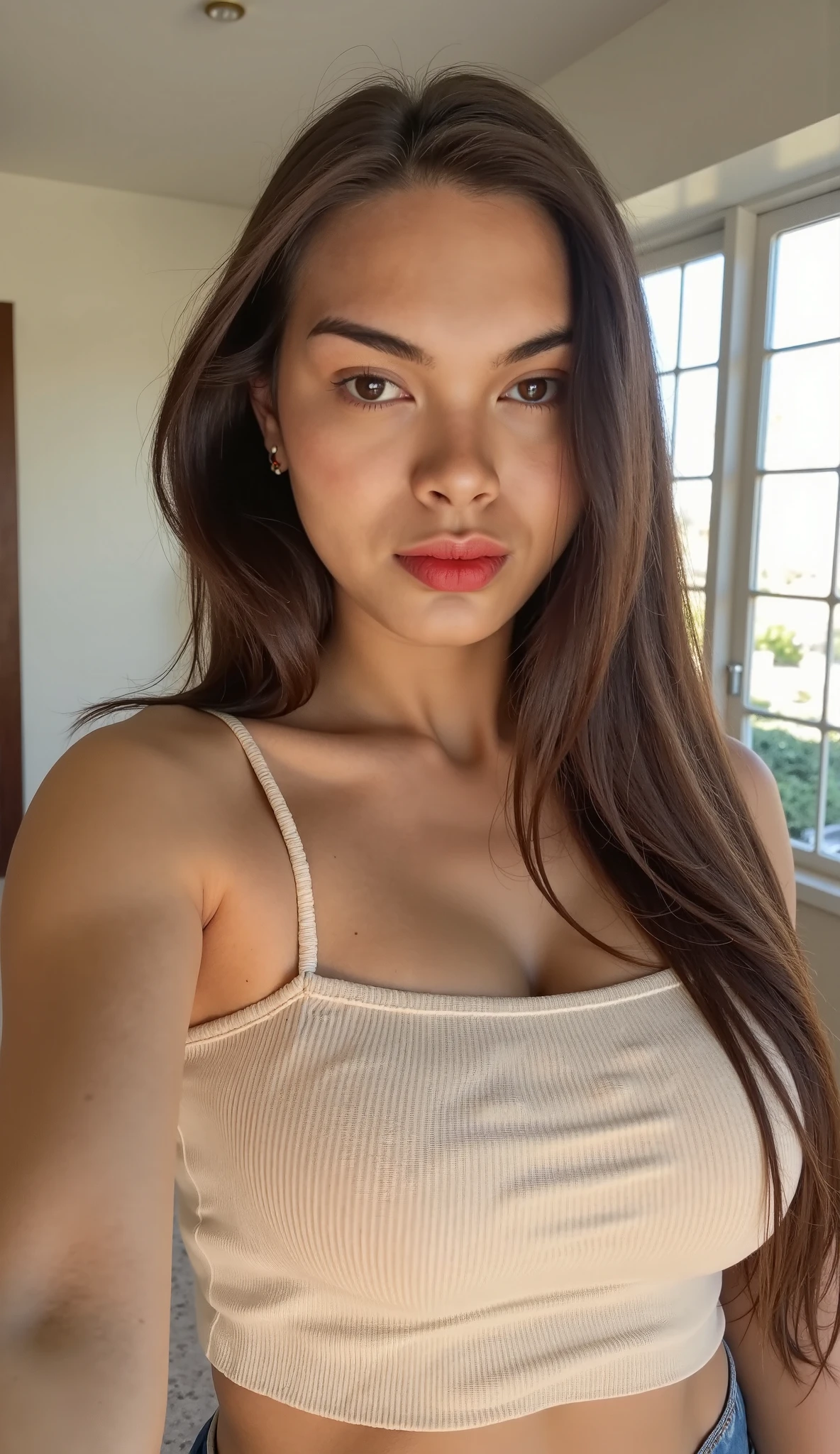 ((Floral pattern)), ((Slim Body)), Naked, Lust pose, Horny face, (((MALAY GIRL))), masutepiece, High quality, UHD 45K, Realistic face, Realistic skin feeling , A Malaysia Lady, , , Very cute and baby-like face, (((Fullbody))), (MATRIX WORLD), ((sadness)), (((Stradle in bed, Open leg))), (((CUTE GIRL))), ((RED PASTEL LIPS)), (((((黒いplayboy bunny))))), ((SLIM SEXY BODY)), ((hyperealistic breast)),((realistic boobs)), Brown, RED LIPS, Layered Short Hairstyle with pony hair, sixpack abs, big tits, close mouth, nude, naked, ((realistic nipple)), big nipple, HYPEREALISTIC SKIN HUMAN,