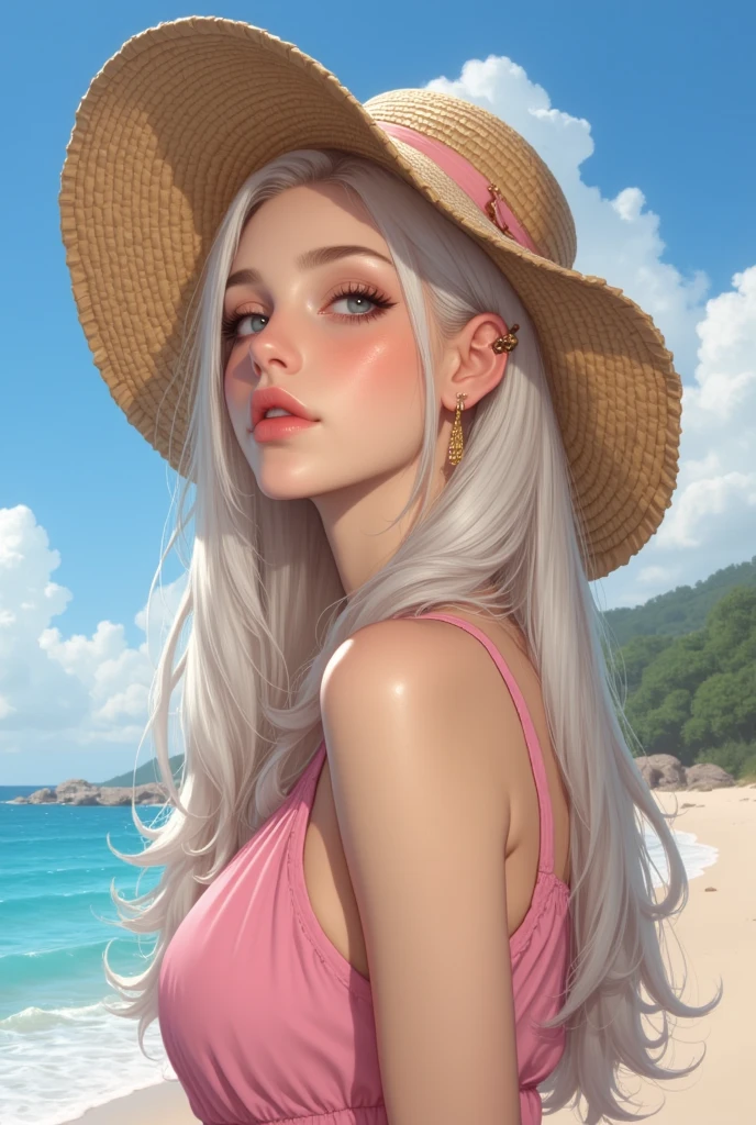 A blond longhaired femboy with growing tits