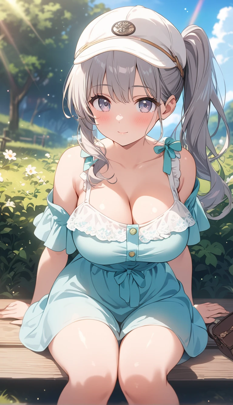 {{{{{16k,Ultra High-resolution realistic romantic photo of neat kneeling Girl in loungewear as a pure embarrasslng virgin as pretty as a actress in the flower field, The way she embarrassed herself is adorable, she transforms into a cute silicone doll of third ranks higher and radiates glowing charm, expressing femininity all over her body while being made into an adult, The more shy she is, the smaller and neatly her face becomes}}}}},{{Extremely detailed}},{{{{{dye her cheeks flush and integrated her head pure small, thick lips, Enchanting thick gross idol's Lips}}}}},{{{{{the best glossy bang neat straight virgin hair}}}}},{{{{{She get more attractive and smoother her body, The bigger her tits get, the thinner her bare waist gets, her breasts have become large, soft, and cleavage-like as she's carefully rubbed them, She's trying to make a cleavage with her hands over her growing white tits, she is transformed into a pure virgin, and her expression and appearance are transformed into that of a pure, unused virgin, so clean and pure, Her white tits are so fluffy that they overflow if not lifted up, and are depicted in great detail, She's the cutest in her loungewear, embarrassed by her adorably overflowing white tits that she can't contain}}}}
