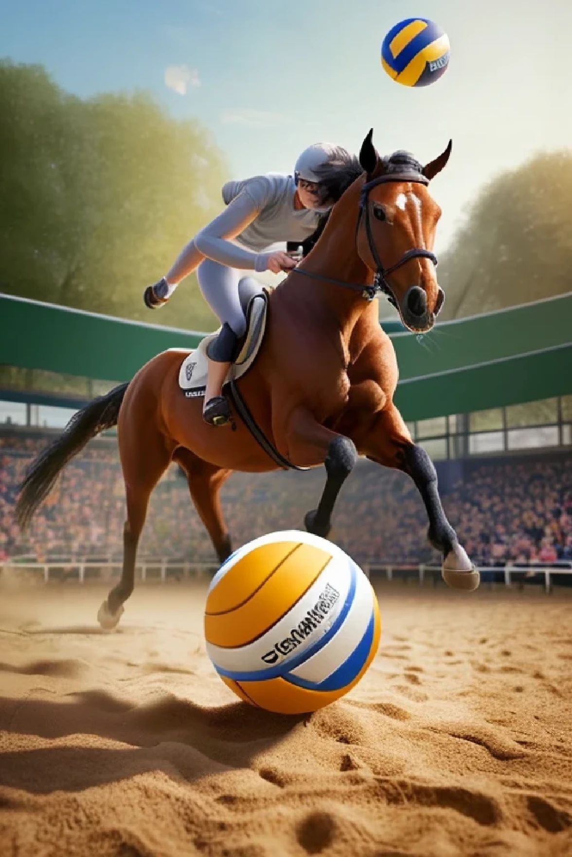 Horse volleyball female player 