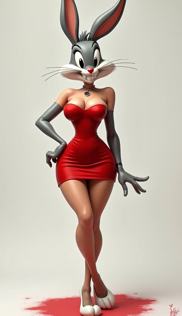 Aunt Cass from Big Hero 6 in black bunny costume with great attributes