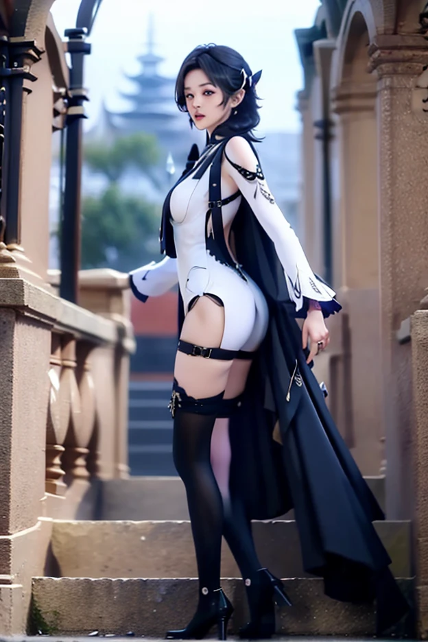 steampunk, Worldly beauty, レオタードとsteampunkと組み合わせ, High resolution, very big, It&#39;s sticking out, wide open crotch, The shape of the is clearly visible, genitals are clearly visible, wide open crotch, A leotard that sticks to wet skin, Thin leotard,Sheer leotard,White leotard,