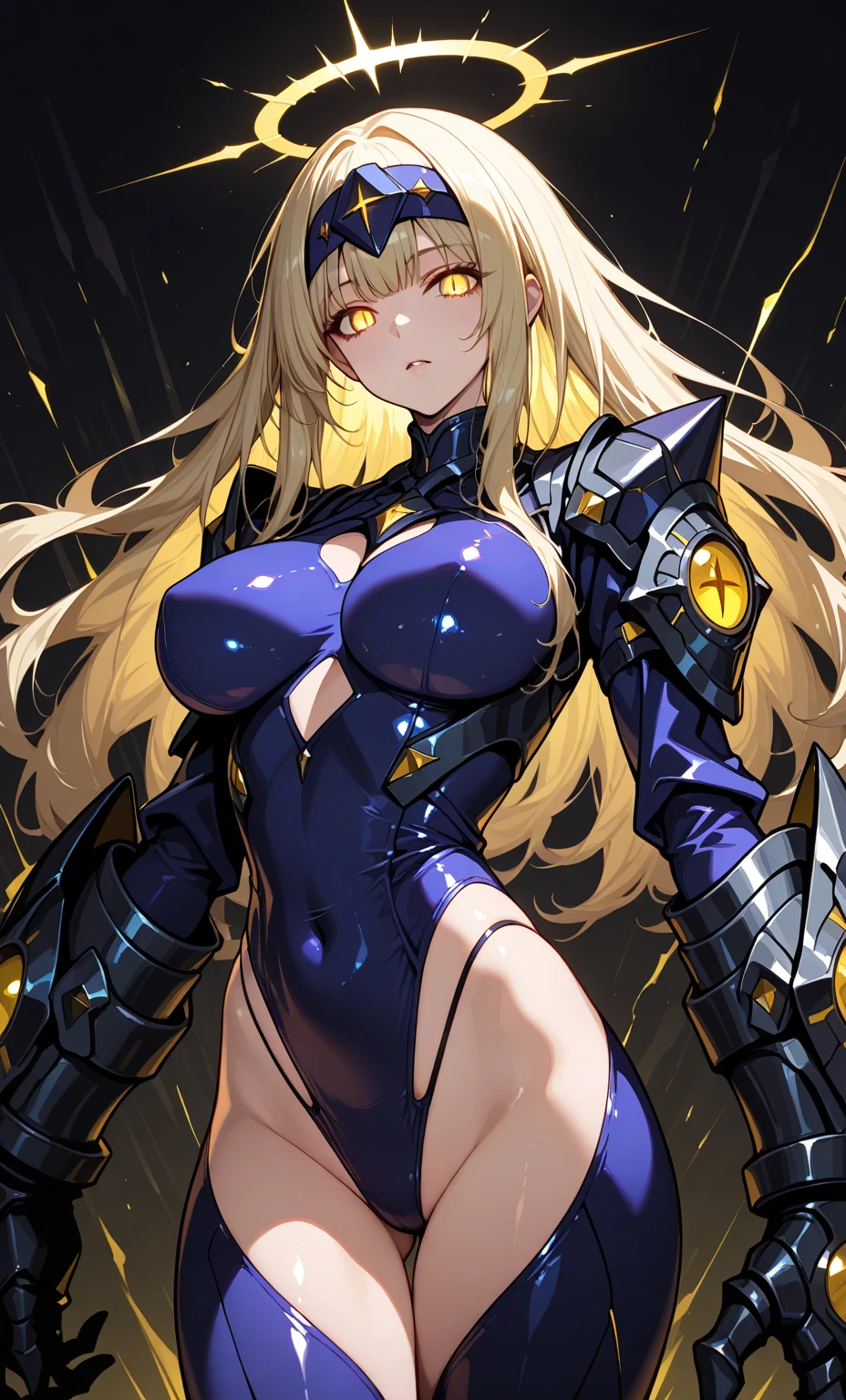 ((Best quality at best)), (The is very detailed:1.2), he is on the side, tmasterpiece, ((offcial art)),1个Giant Breast Girl, Alone,
symbiote,SpiderGwen,SVGM,Blonde hair,