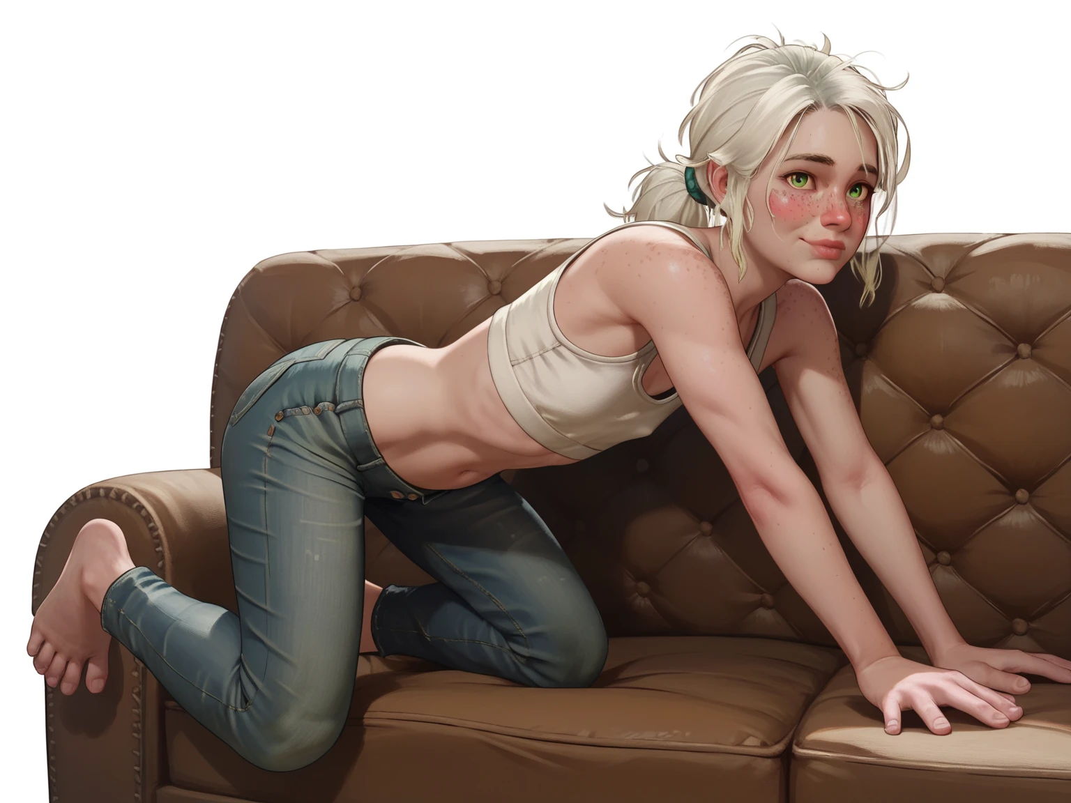 portrait of a 65-year-old woman with long gray hair, seductive gaze, green eyes, some wrinkles on her face, 8k, detailed background, utlra realistic, realism, exta realistic, wrinkles on body, hospital, revealing hard nipples, random sexy pose, evening time moonshine, NSFW, nurse clothes with high neckline, beautiful full moon outside the window, showing full body, full body, extra small titts, small breasts, looking at viewer from below, light smile, teeth indoors,soft lighting, extreme detail, hdr, short hair, naked body, open pussy