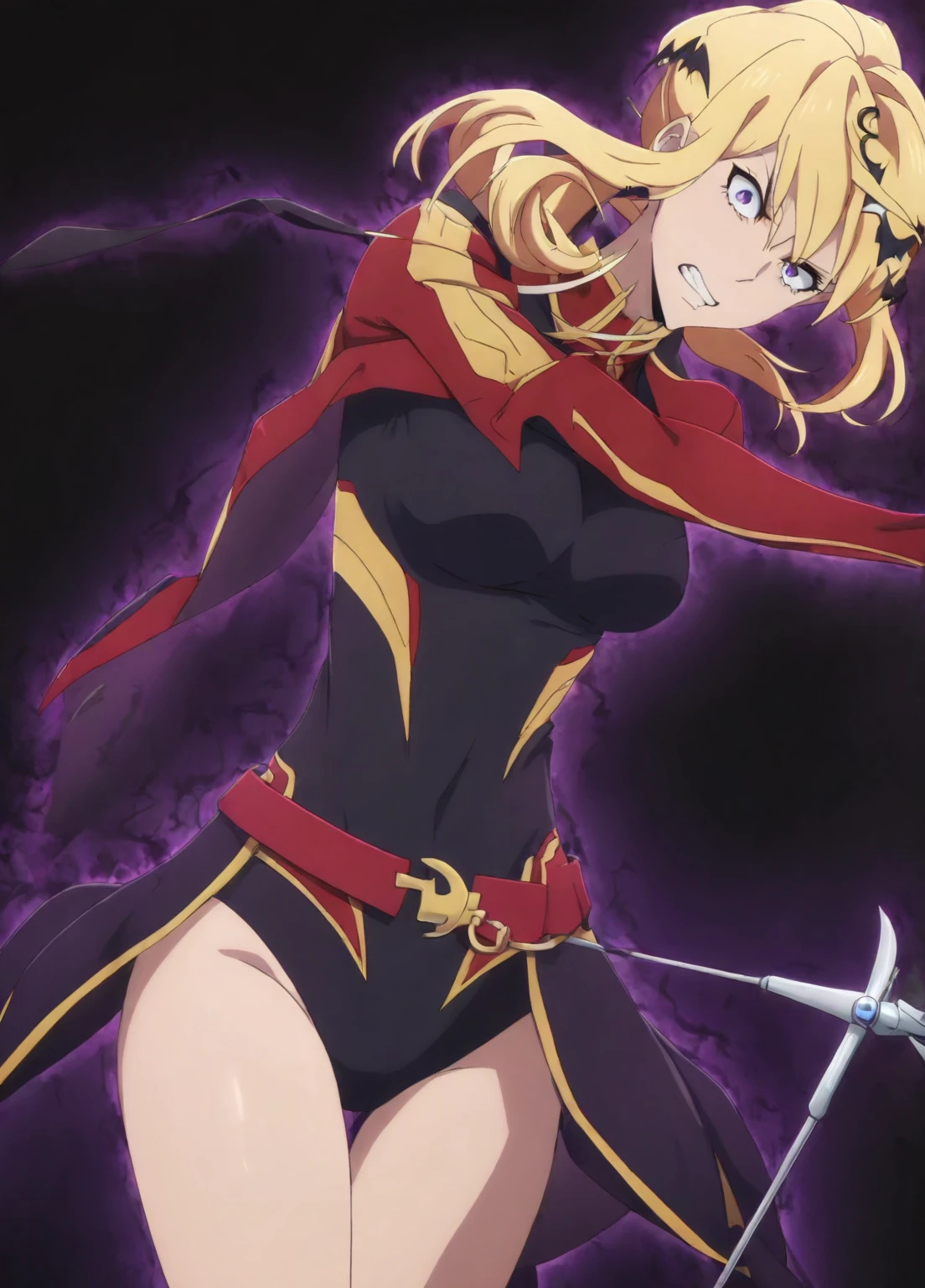 beautiful female warrior in revealing clothing preparing a powerful attack, anime style, adult content