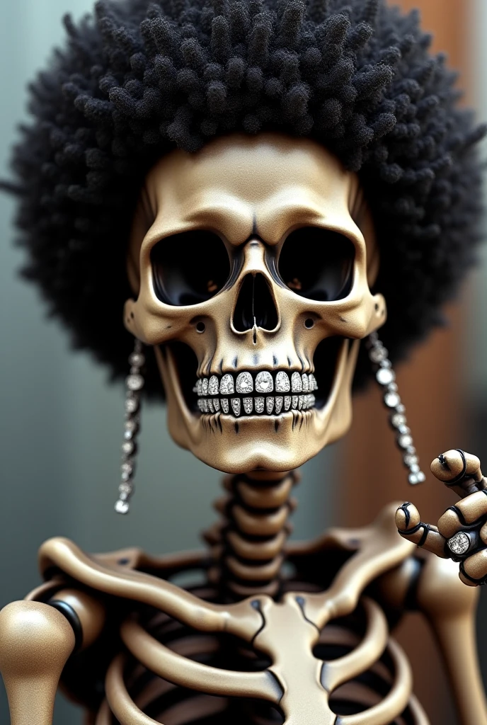 afro hair skeleton