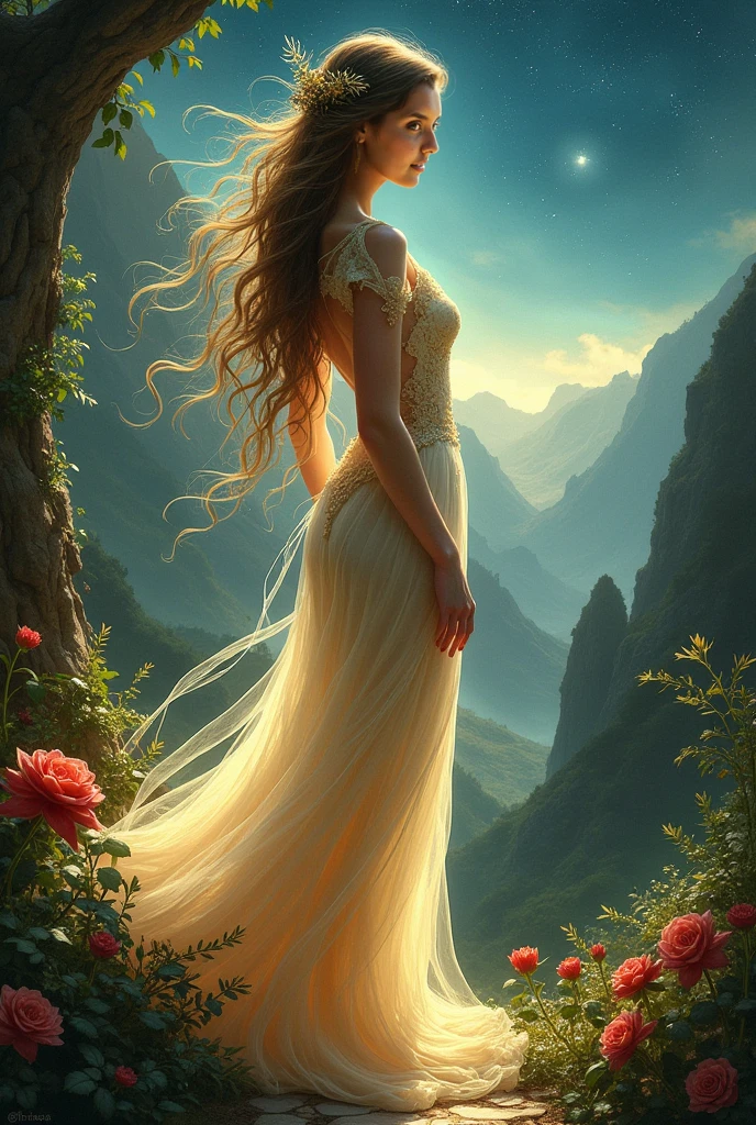 essa sou eu! Create a full-body image of me in Acotar style 