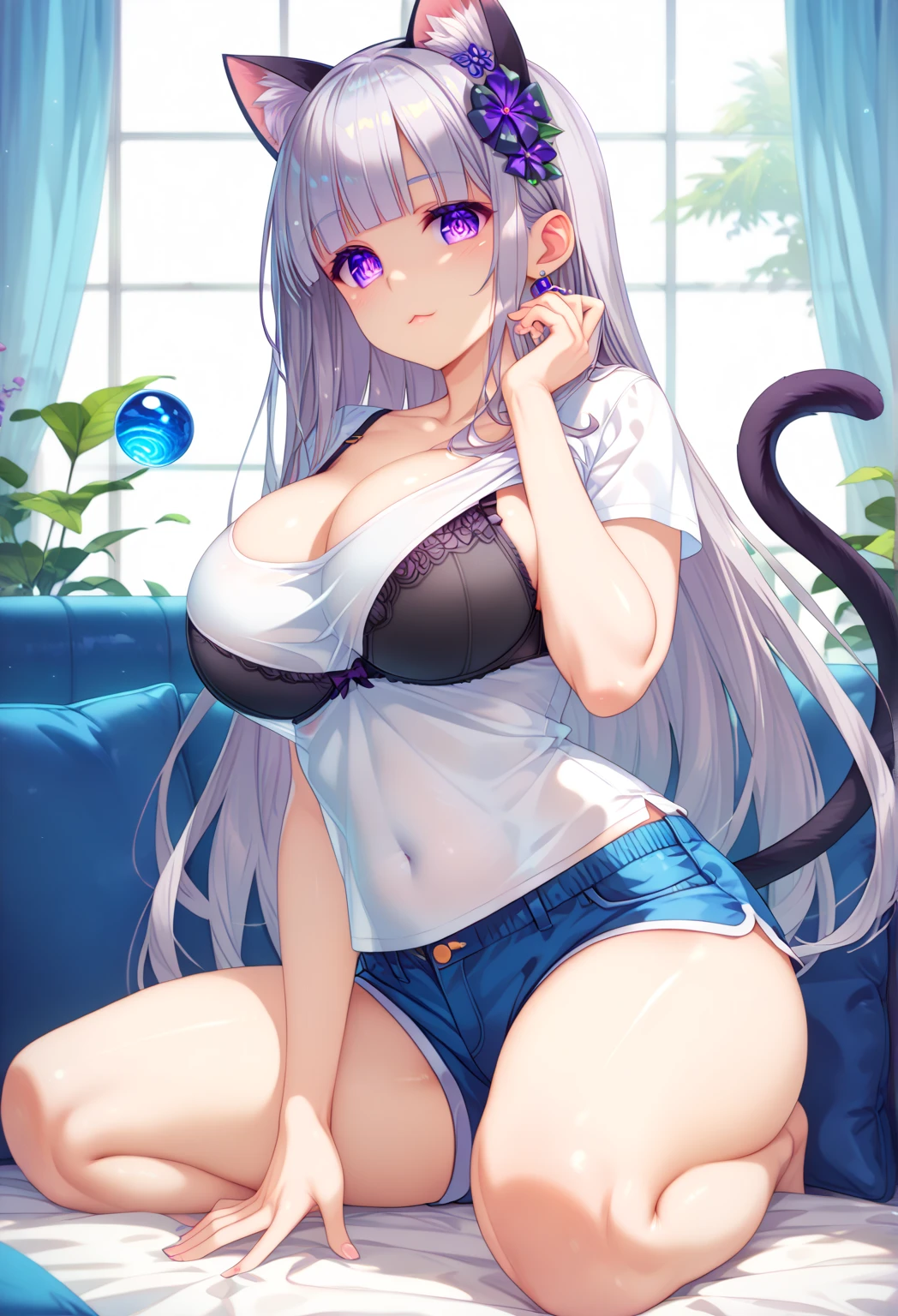 masterpiece, top quality, best quality, super high resolution, detailed background(highly detailed beautiful face and eyes)absurdres, perfect anatomy(cute 1girl, single:1.4, kemono, solo focus, female)lake, volumetric lighting, One breast visible, Clothes transparent crotch, Areola see-through, Milk protruding, Half-undressed, Wet clothes, Sheer clothing, Very sheer, Water droplets, See-through, Bra flipping, Polori, Lower breasts, Embarrassing, Show off, Cleavage(furry anthro:1.7)(Furry body, tiger facial features, tiger body features)(very detailed body fur)full body,