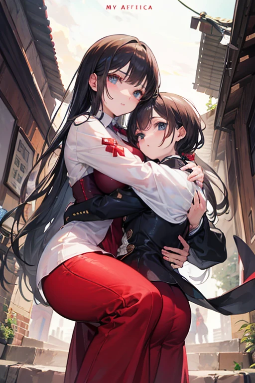 hyper quality, high resolution, intricate details, panorama, dutch angle, (2 s) wearing (flower kimono), cotton texture kimono, (red and teal kimono:1.15), (very large kimono, large kimono sleeve, best cotton texture, best Wrinkles on kimono), (yuri, lesbian), (kiss, deep kiss, hug, sex:1.25), full body, Beautiful eyes, (Partial submerse:1.1),Partial kimono in water, (Water sprayed, water column:1.1) (wet, very wet kimono, wet body, wet long black hair, wet kimono sleeve, wet kimono drees, wet skin:1.1), (Transparent mucus wrapping, water drop), submerse in water, Poignant and beautiful, Smile in despair, smile in sadness, closed mouth, (beautiful and detailed water:1.1), (dark dungeon, dark and damp water dungeon, enclosed space:1.15), (Cement walls), dark light, light source, (atmosphere of despair:1.15), (Water mist), inspired by the flower house Yiding's manga painting, Pixiv competition winner, ukiyo-e, ukiyo-e art style, ukiyo-e style, Japanese art style, Japanese illustrator,