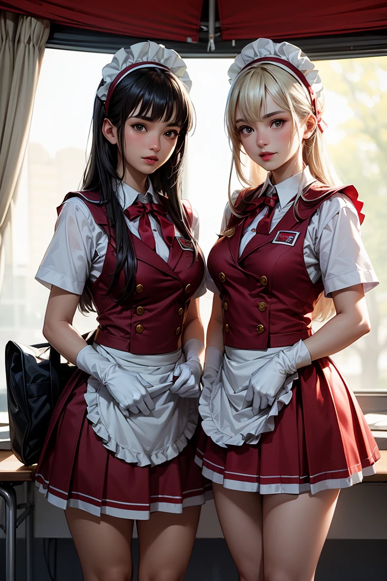 2 girls, touhou, bloody clothes, bloody background