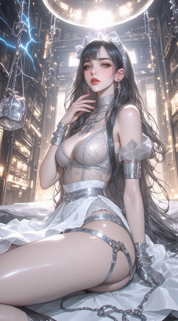 ((Best quality)),((upscales, 8K, tmasterpiece: 1.5)), Detailed depiction of characters,Clear public areas: 1.2,wetted skin, Shiny skin,smiling with narrow eyeackground with,trpical garden,beautiful weather,人物,Sweet and cute,Thin clothing,Covered in sweat,hair wet,White hair,red eyes,Highest image quality,A beautyful girl,tight bikini,Raised sexy,solo person,are standing,spread thighs,pair,Elegance,Raised sexy,prank bangs,thighs focupose lateral breastpose chest,exposer,Desire for dissatisfaction,The mouth is wide open,Natural soft light,facing to audience,exquisite facial features,Glowing skin,Eyes as bright as jewels,Long hair shawl,Chest,cropped shoulderull bodyesbian, Clear liquid drips from the crotch,The beautiful,Holy,(Wear a transparent sailor suit,Sailor's cap,aprons)(see through), (Can see through clothes), ((Red glowing crotch tattoo)), Succubus tattoo.Obscene lines, (Naked abdomen),