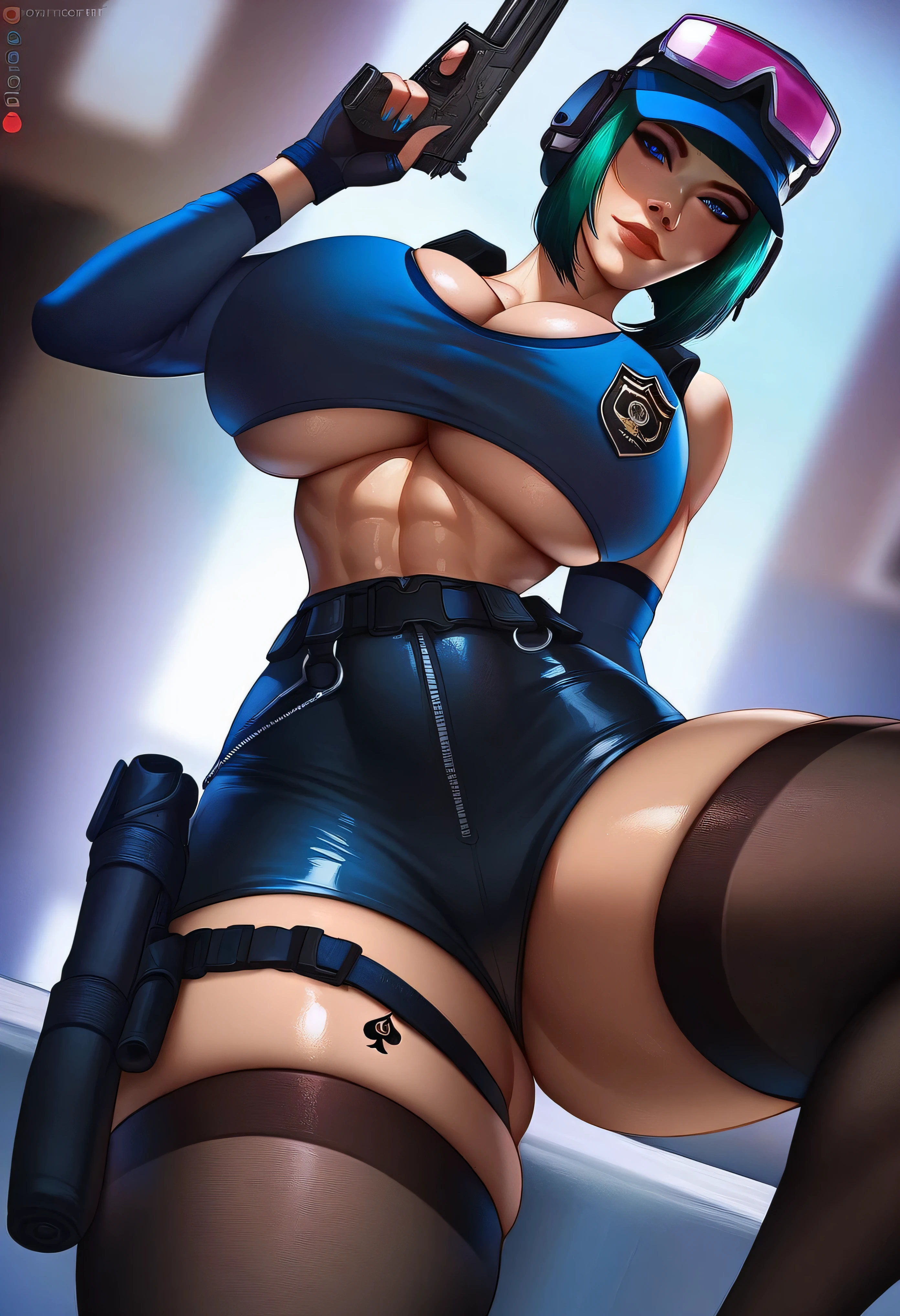 score_9, score_8_up, score_7_up, best quality, masterpiece, 4k, uncensored, prefect lighting, rating_explicit, very aesthetic, anime BREAK,
1 busty milf ,huge bimbo tis, hoop earrings, red lips,<lora:b1mb0_v3:0.69><lora:neg4all_bdsqlsz_V3.5:1>, spiked collar, elbow gloves, police hat, high heels, 3boy,garter stocking,spread pussy, thick thighs, fellatio,long black hair, gangbang, anal,pencil skirt,pussy juice,nipple piercing, looking at viewer, clitoris piercing, from above, surrounded, lying on back,dungeon,
