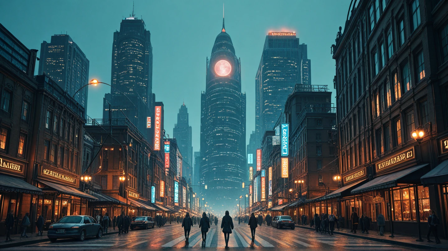 Future City Building , Bright lighting, Spirited, Color Scheme, Art Station, Create ultra-realistic renderings of a piso destartalado de un detective que tambien lo usa como oficina. Restos de comida para llevar, papeles desordenados, un escritorio con un ordenadoe，cyber punk.  No hay ninguna persona. Night raining Street cables densely cover the areas between buildings. Lighting scene lights on, quality\(8K,非常に精細なCGユニットのwallpaper, masterpiece,High resolution,top-quality,top-quality real texture skin,Surreal,Increase the resolution,RAW Photos,最高quality,Very detailed,wallpaper,Cinema Lighting,Ray-tracing,Golden Ratio\),(Long Shot),landscape,