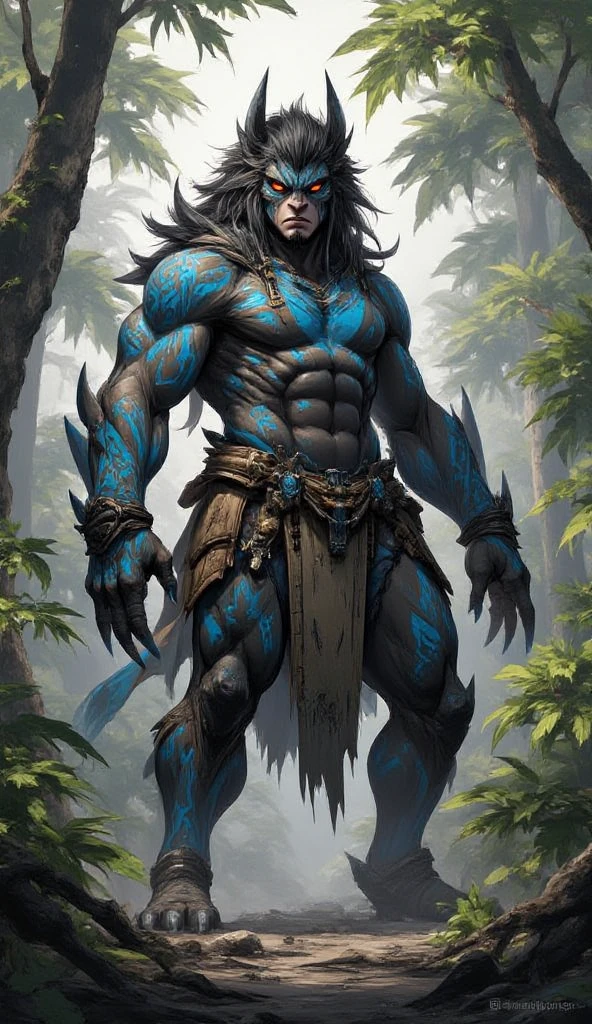 a close up of a dream giant creature, dark forest, central composition, tattoo, (sexy:1.4), translucent, (voluptuous:1.1), sensual, lascivious, fantasy art, epic fantasy digital art style, 4k fantasy art,