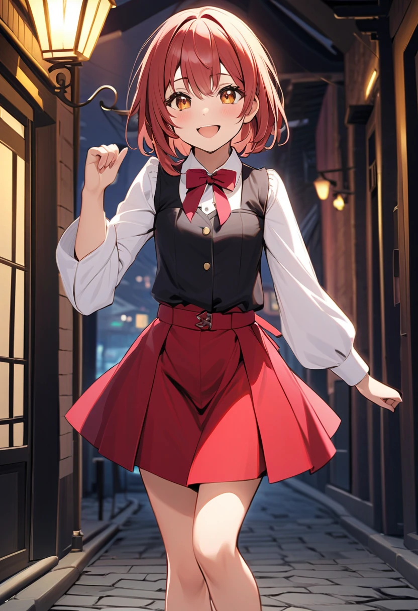 (lora: sd_cahthy_o01:1.0) standing and smile