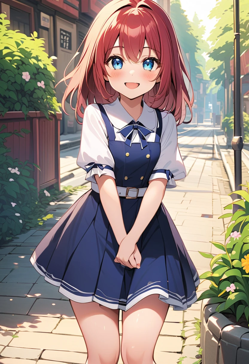 (lora: sd_cahthy_o01:1.0) standing and smile