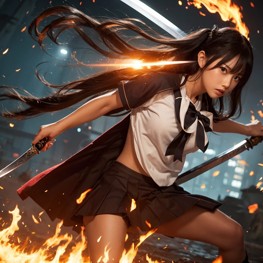 Sengoku period、Sailor Suit Swordsman 、 Sword of Fire