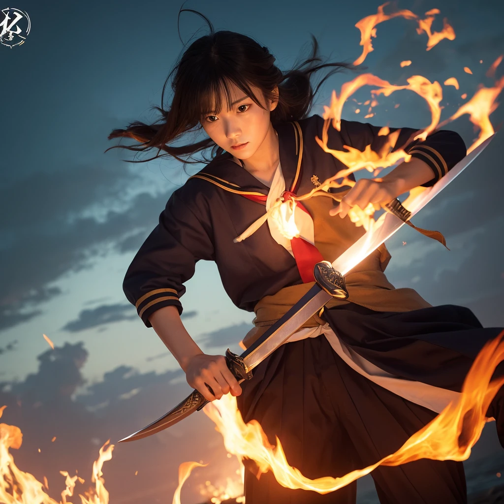 Sengoku period、Sailor Suit Swordsman 、 Sword of Fire