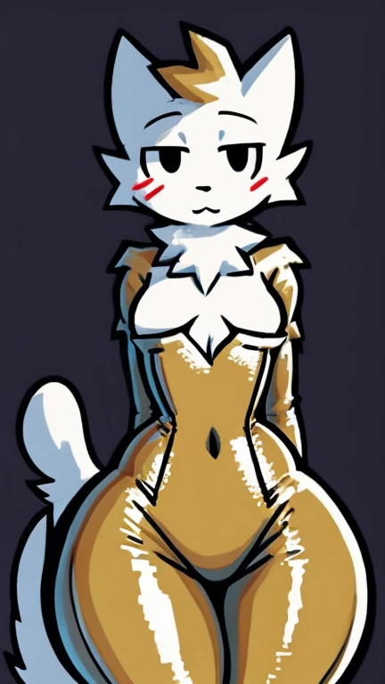 cinderace, MAID'S DRESS, penis por baixo da saia, standing facing the viewer