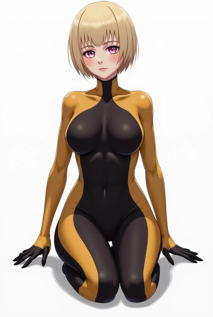 Anime girl sitting on stool,legs crossed, asuka suit under clothes!, thicc, leeloo outfit, the cute sexy ass, looking like annie leonhart, badass posture, commission for high resolution, oc commission, most strongest pose, beautiful anime girl crouching, SFW version, Also, full body zenkai! asuka suit, seductive anime girls
