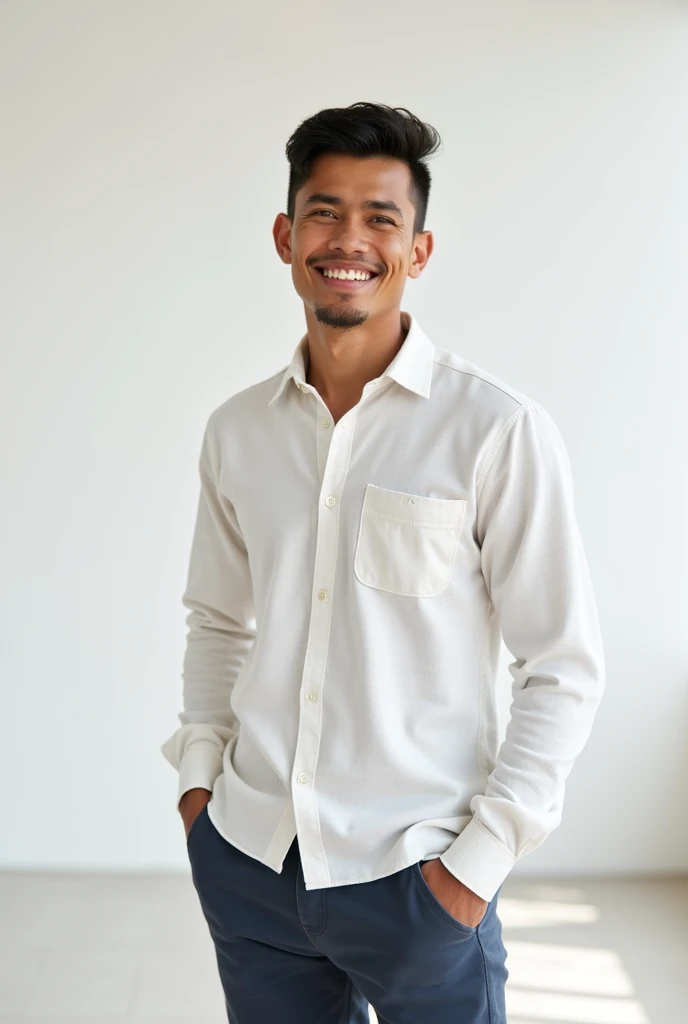 (best quality, 4K, 8K, high resolution, Masterpiece: 1.2), Special details, (realistically, As realistic as a photo, photo realistic: 1.37), Edge lighting, Extra detailed coloring, sharp focus, Physical rendering ,Extremely detailed description,professional,light color,Bokeh,Portrait,look at the viewer,
Young Asian man, 20 years old ,(Wear a white polo shirt.), smile ,bathroom