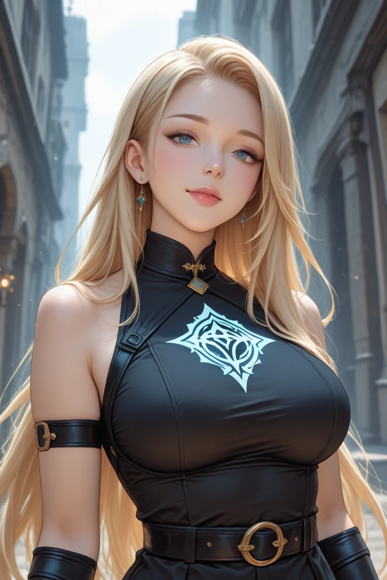 sfw, masterpiece,(masterpiece, top quality, best quality), 1girl, solo, long hair, jewelry, earrings, black background, looking at viewer, blue eyes, upper body, white hair, simple background, bangs, hand up, hair ornament, from side, light particles, bare shoulders, sparkle, long sleeves, breasts, blonde hair, dress, star (symbol), lips, eyelashes, wearing bra,((skinny waist)), young asian girl, ((big breasted)),
