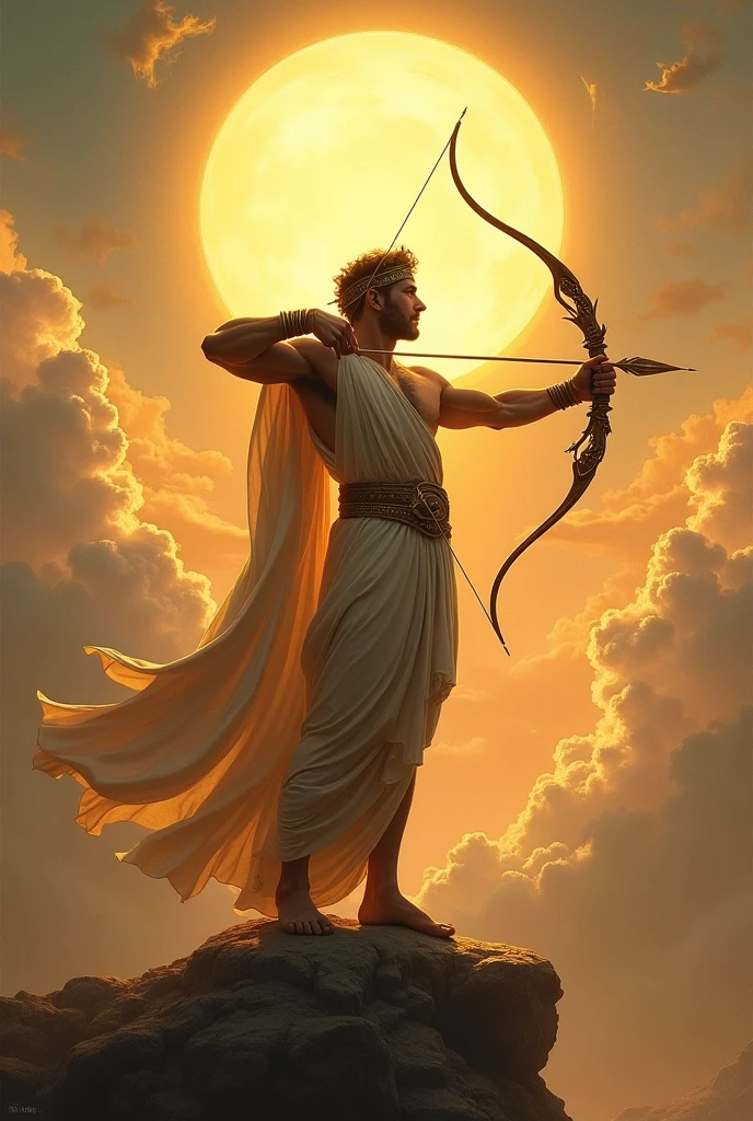Create 2 images of the Greek God Apollo