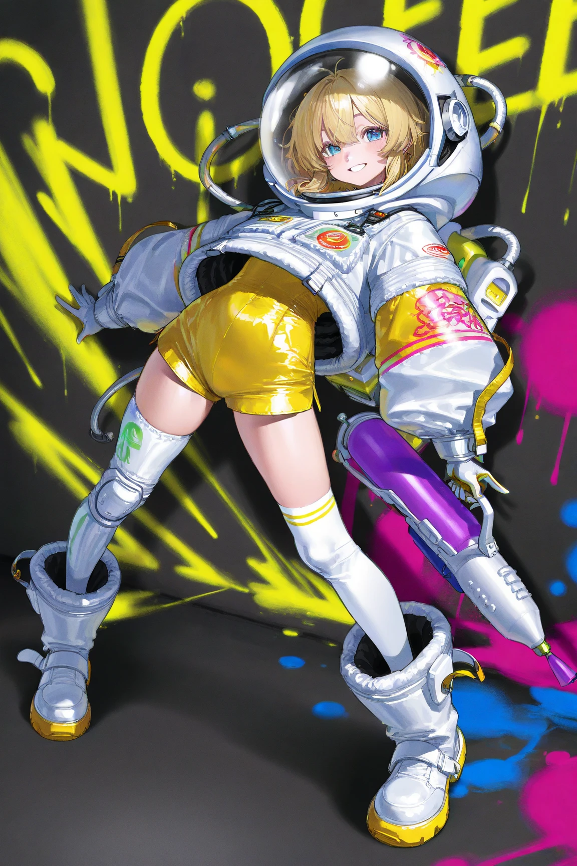 With an energy drink in hand、Thrust forward、A cheerful older sister