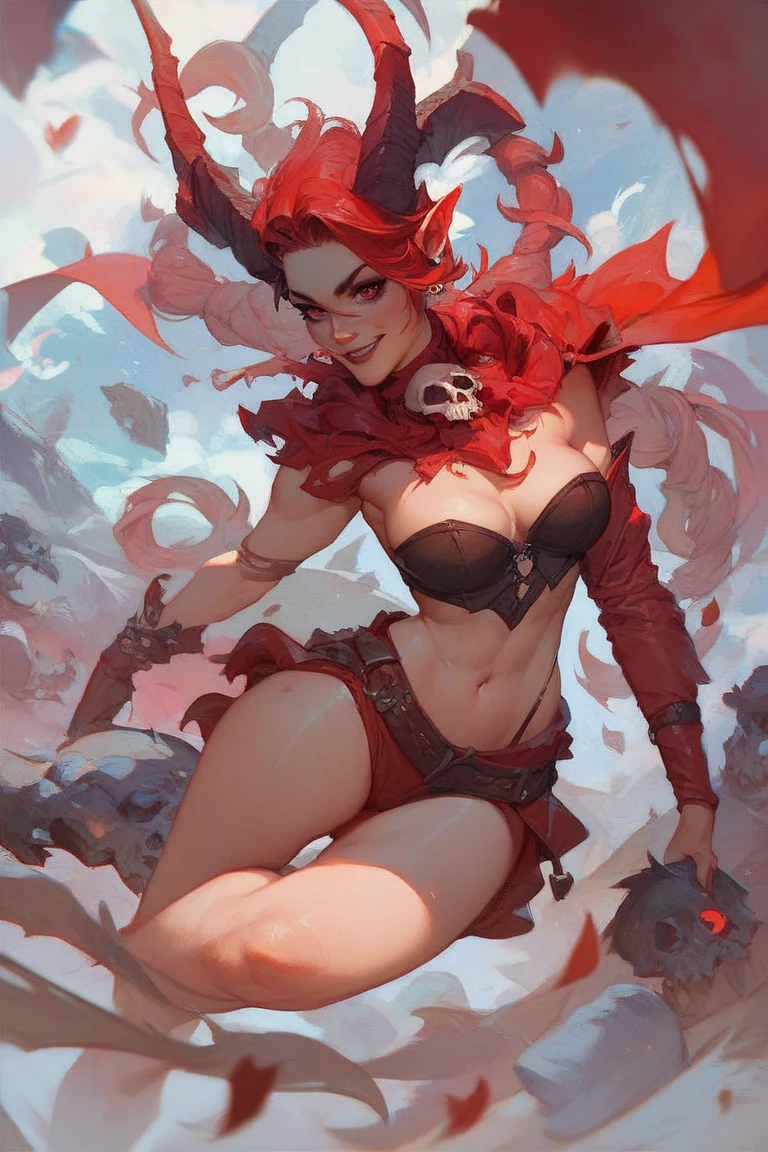 masterpiece,Acrylic watercolor painting of a succubus,(Beautiful gradation created by layering),(Tarashikomi technique),A delicate touch,sexy