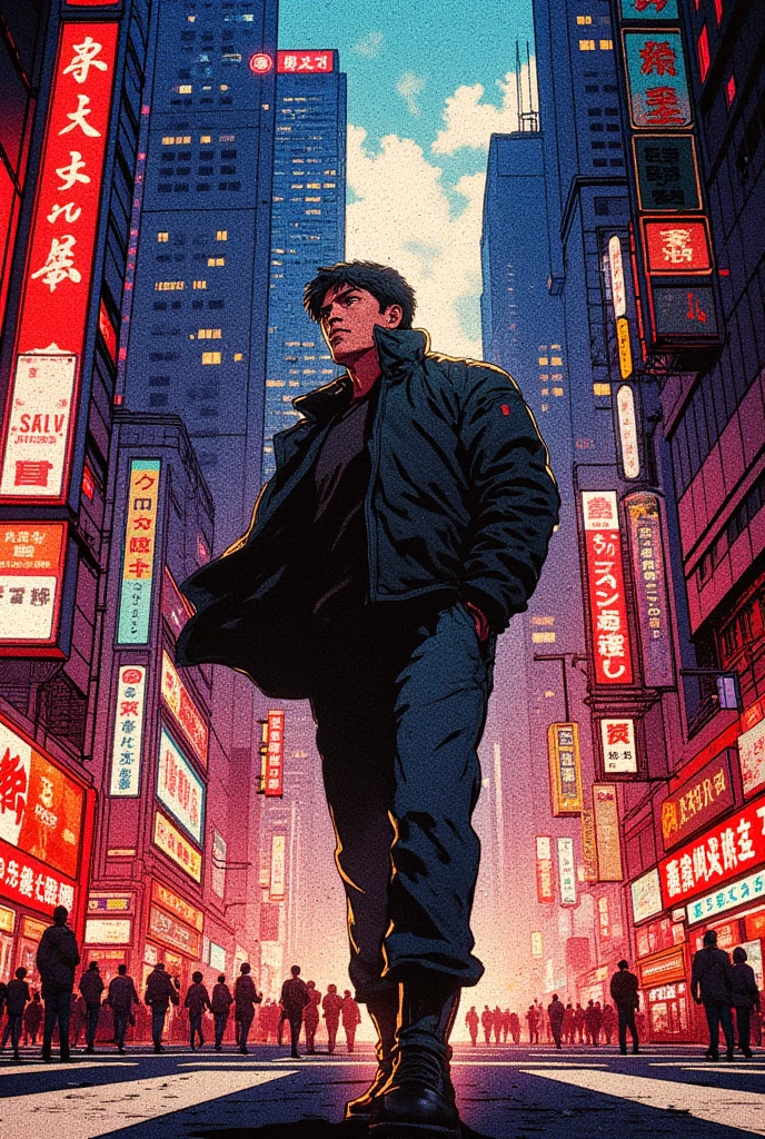 a man tokyo street, anime
