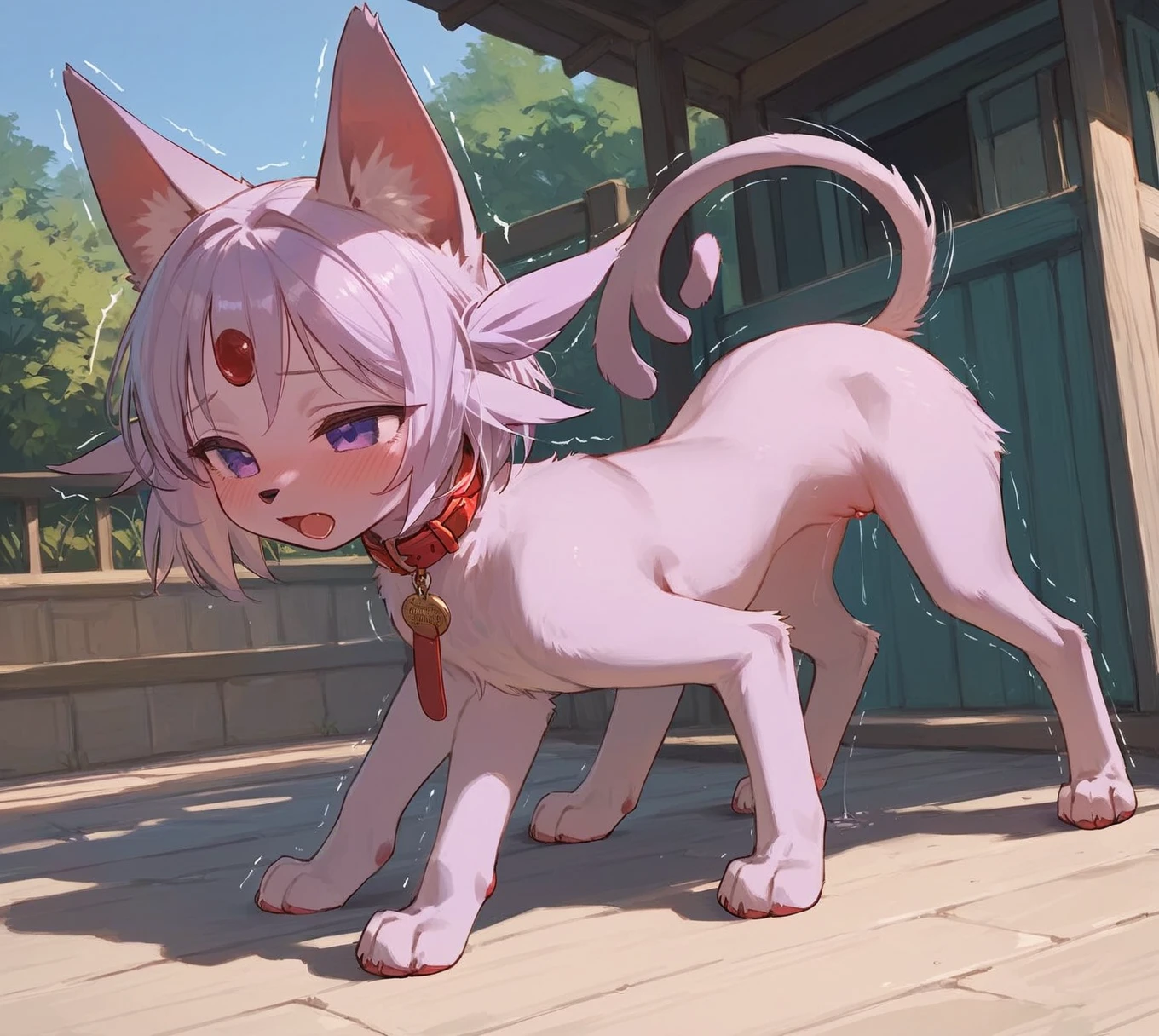 Dynamic Angle , Two shaggy white fox cubs ,Furry, low length , {1 young shota Small dick},{1 young loli Pussy line},Animal Pose,Realistic fur , Round face, Round eyes , A neat hair tie , At Inari Shrine ,{ Naked,Naked,Completely naked} View your viewers, Completely naked,Feeling embarrassed,Embarrassed expression, Embarrassing position,Spectators,hand between legs,3 fingers,3 toes,anatomically correct,flashing,public nudity,digitigrade,duo,fluffy fur,public indecency,In the crowd,Walking naked in the crowd,Walking through the crowd on all fours,quadruped,plantigrade {leg lift pee},