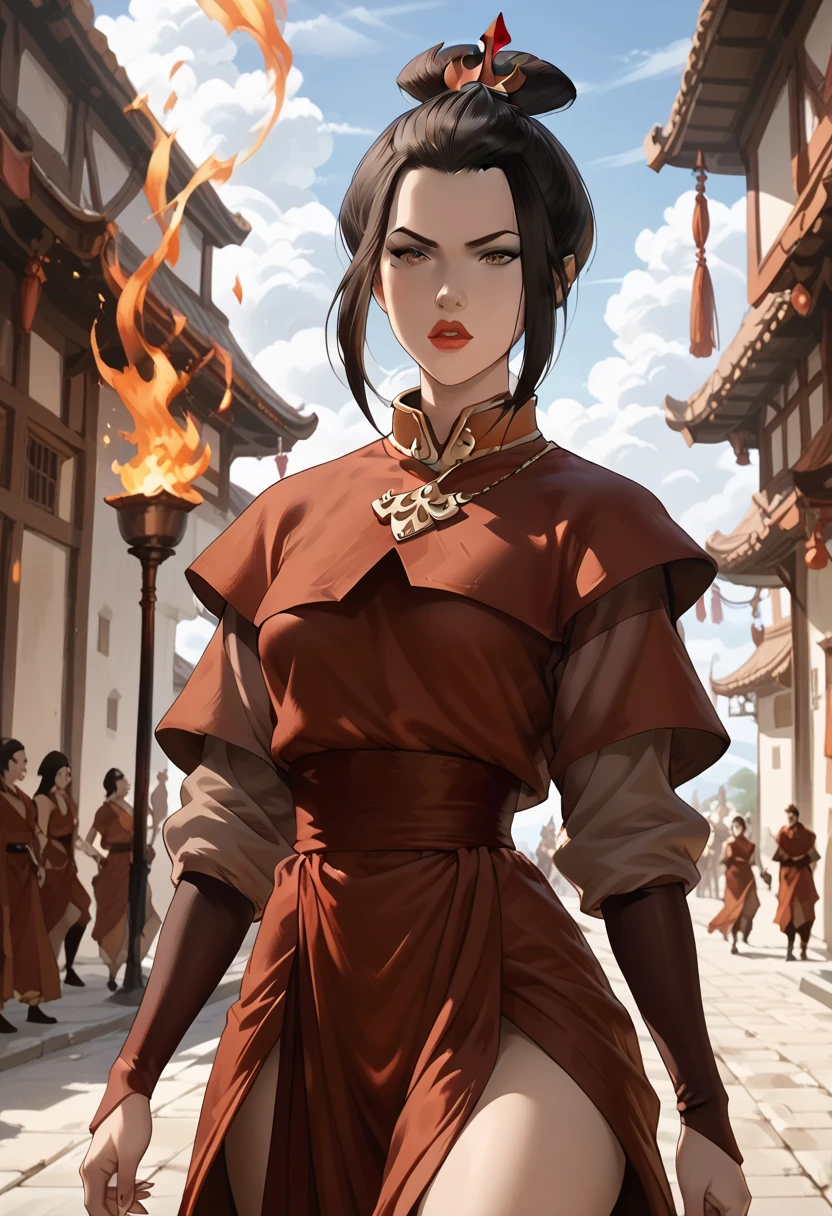 Nsfw, Princess Azula, revealing outfit,using a fire whips, intense gaze, 