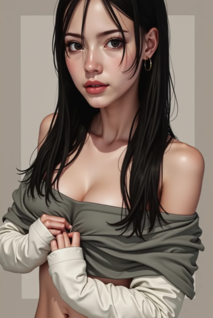 Best quality, masterpiece, ultra high res, (photorealistic:1.4), raw photo, 1girl, offshoulder, in the dark, deep shadow, low key, cold light, detailed skin