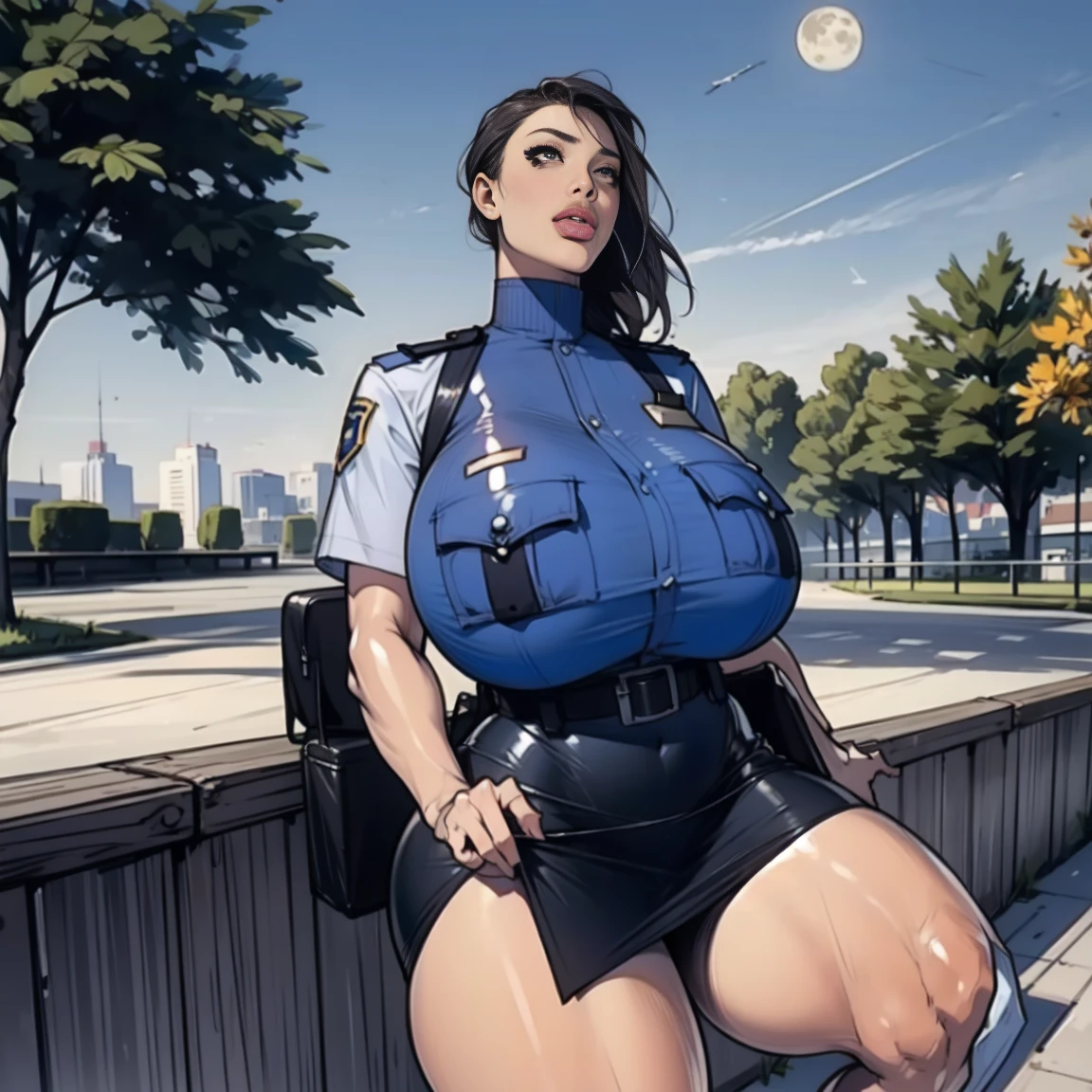 ((40 years old, Bitch)), ((Sexy shiny nurse uniform)), masterpiece, (From below), grin, ((Big Breasts)), Sit down, (Open your legs and raise your knees)、See-through yellow lace panties with detailed embellishment、(Big Hips), (Sexy pose), (very tanned and shiny skin), (Skin dents), photoRealistic, Realistic, alone, photoRealistic, highest quality, Ultra-high resolution, Outdoor, colorful, Lips parted, Daytime setting, beautiful, masterpiece, highest quality, Very detailedな顔, Perfect lighting, Ultra-high resolution, Very detailed