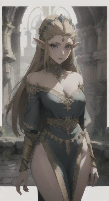 masterpiece, best quality, mythical, princess Zelda, Hyrule, legendary Triforce, 
