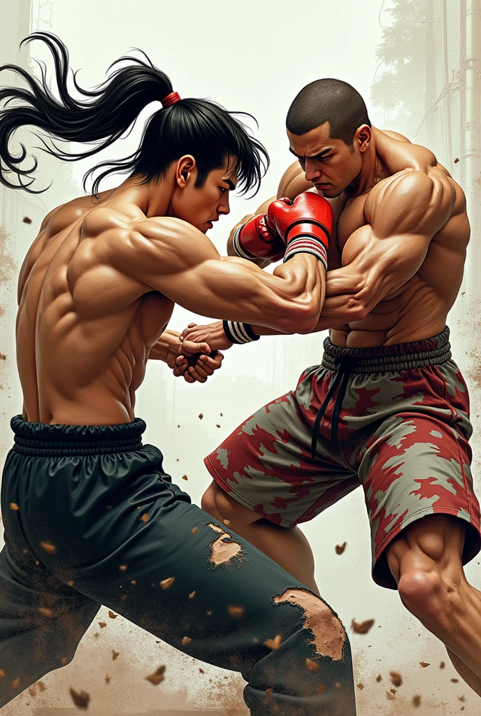 faça um banner de muay thai, featuring a futuristic glove