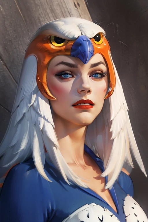 straight-on,pose,looking at viewer,solo, BREAK,
CARTOON_Sorceress_heman_90s_ownwaifu, www.ownwaifu.com,
breasts, long hair, medium breasts, white hair, lips, makeup, lipstick, blue eyes, monster girl, nose, red lips, animification,
wings, feathered wings, feathers, white hair, angel wings, white wings, harpy, leotard, winged arms, bird wings, helmet, multiple wings,
<lora:CARTOON_Sorceress_heman_90s_ownwaifu-15:1>, BREAK, official art,extremely detailed CG unity 8k wallpaper, perfect lighting,Colorful, Bright_Front_face_Lighting,shiny skin, (masterpiece:1.0),(best_quality:1.0), ultra high res,4K,ultra-detailed, photography, 8K, HDR, highres, (absurdres:1.2), Kodak portra 400, film grain, blurry background,(vibrant_color:1.2),professional photograph,