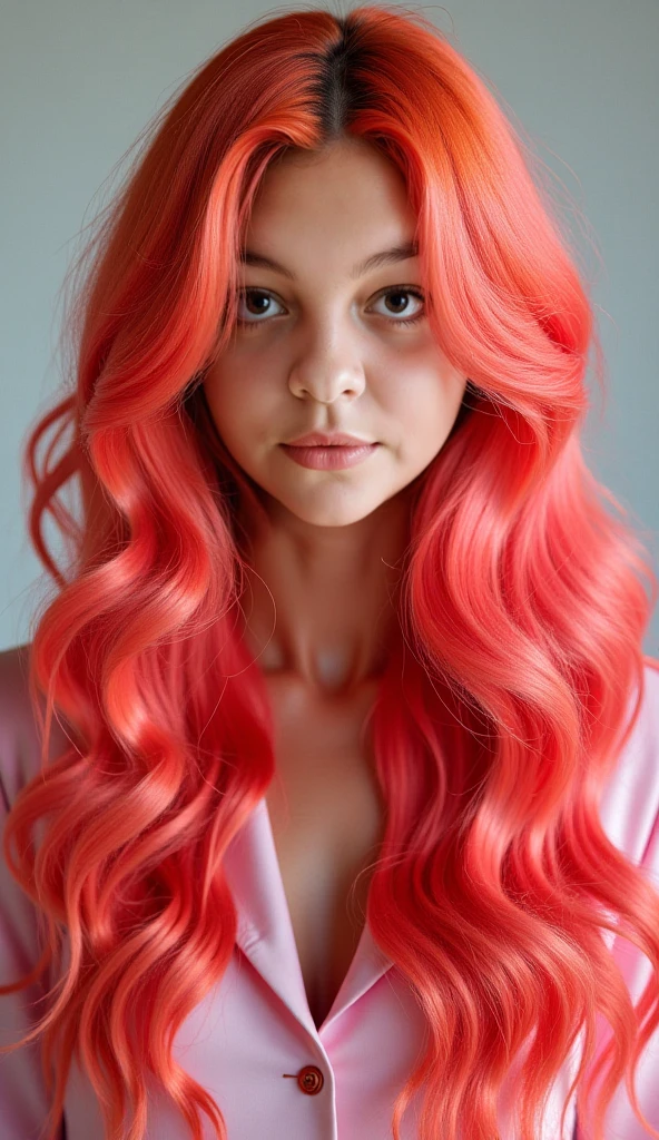 A red vinyl record with face of a blonde child girl long hair, with red mist and a huge smile, FFFF, with red mist, alternative album cover, new album cover, promotional art, human face with bright red yes, unknown, monochrome and red bleed color, soft vinyl, ello