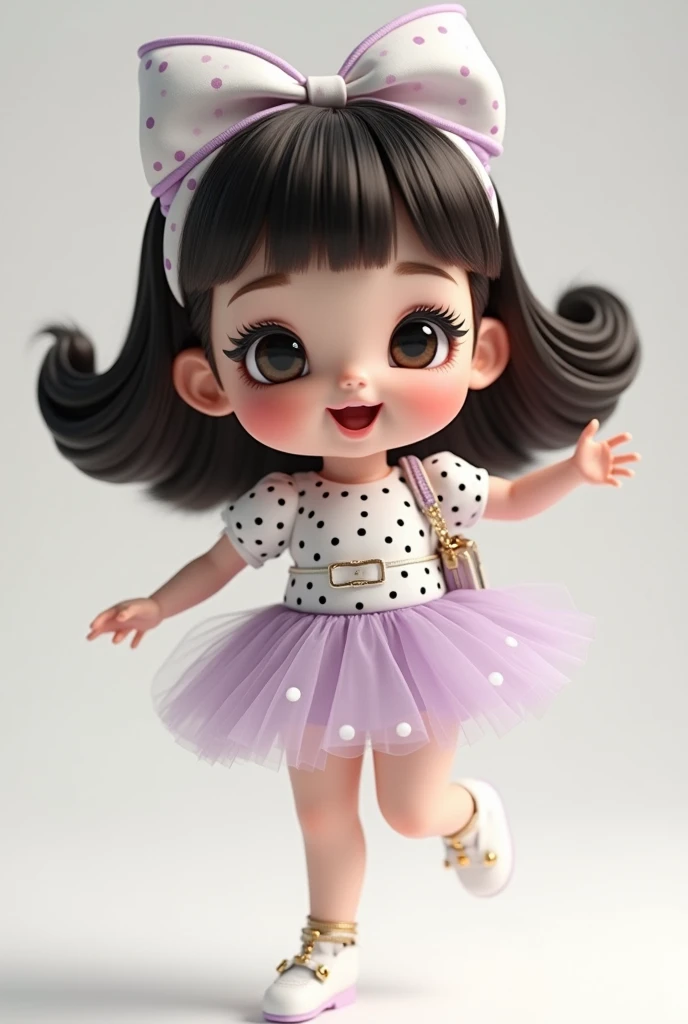 black hair girl in pink