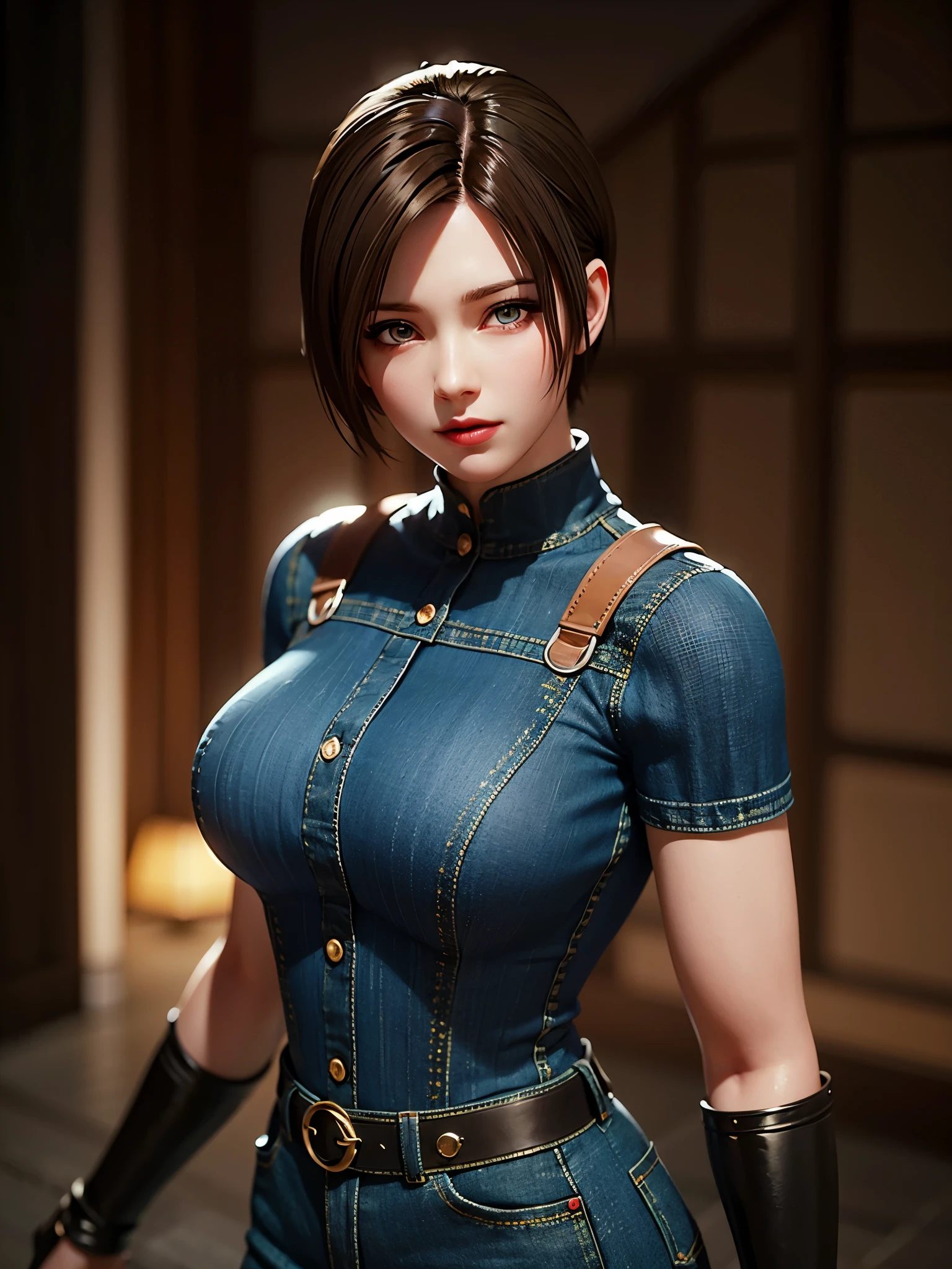 Cleavage, 4K images, (masterpiece:1.2, Highest quality), Realistic, (Surreal:1.2), beautiful, Mikasa from AOT