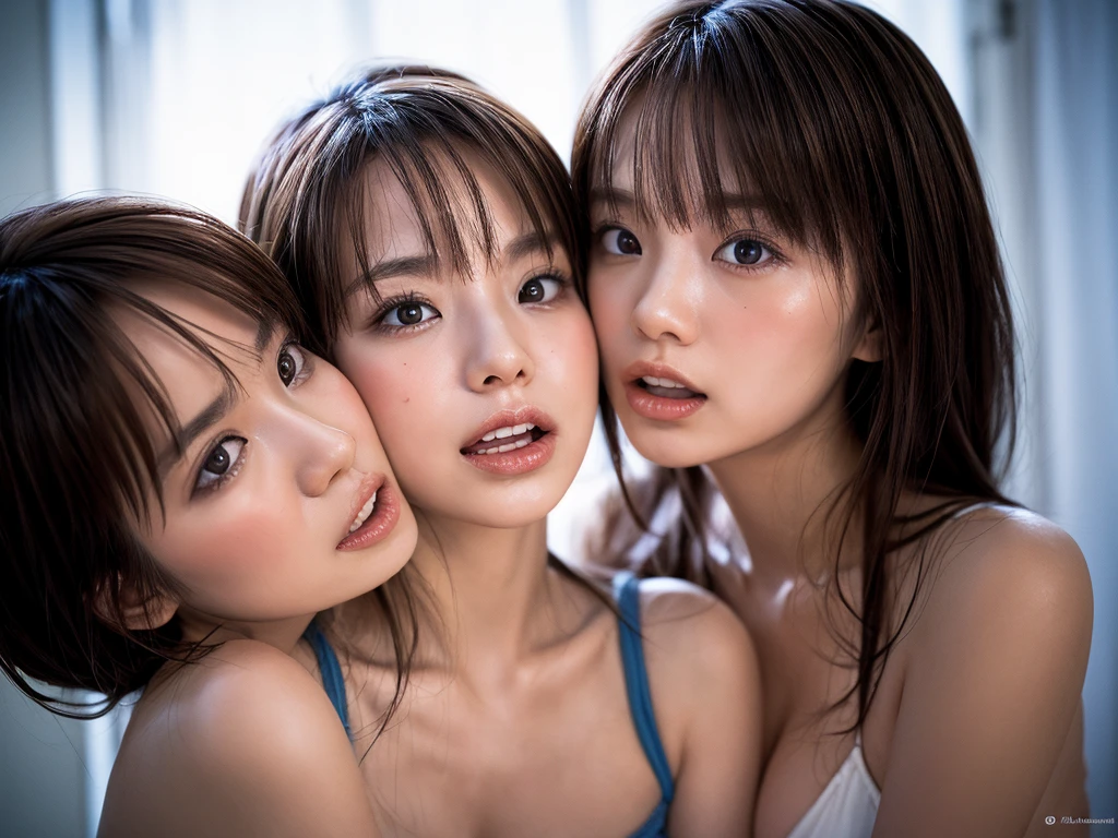 (((3girls:1.5))、(Three women standing close together on the beach、Three women in swimsuitidsummer Gals、s、Group photo of a gal group、Blue sea and blue sky)、(Realistic、Like a photograph、Live Action、8k, Realistic, RAW Photos, Best image quality: 1.4), Single-lens reflex camera、RAW Photos, Highest quality, Realistic, Highly detailed CG Unity 8k wallpaper, Written boundary depth, Cinematic Light, Lens flare, Ray Tracing, Realistic background、((Wearing a swimsuit:1.4)、Big Breasts)、((Silver Inner Color Hair:1.1))、Cute Japanese Gals、((whole body:1.5))、(short hair:1.2)、I like that style、stylish、Very detailed、Pay attention to the details、Perfect outfit、(White skin)、Beautiful feet:1.1、Side view、Accurate Arm、Super detailed face