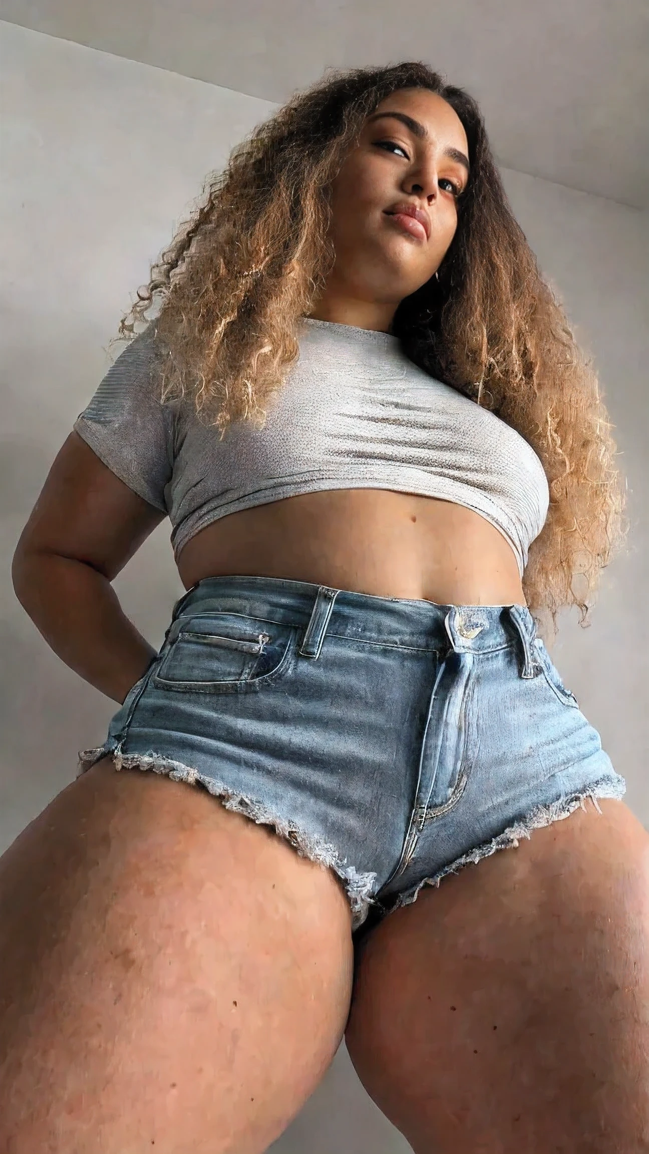 (1femboy chatting with elderly granpa geezer bystanders), very very very beautiful blonde femboy, naughty face, femboy-cowgirl at wild west frontier, stupid blonde twintails hair, bikini top, flat chest:1.5, (unbuttoned denim-hotpants with bulge:1.2), I'm unzipping my pants revealing glimpse of pubic hair, (my arms behind my head), cowboy boots, fullbody pose, cowboy shot, surrounded by wildwest frontier town vibe, outdoor, skin glistening, sharp quality, I can't believe you're a tranny, (oily sweaty skin), break, gangbang, blackedscene, blkd, ((with african_nigga)), I'm cozying up hugging with fat_niggas, fat_nigga gripping my bulge:1.5, niggas groping on me, (surrounded with all-nude naked black men), (imminent_gangbang), (imminent_rape)